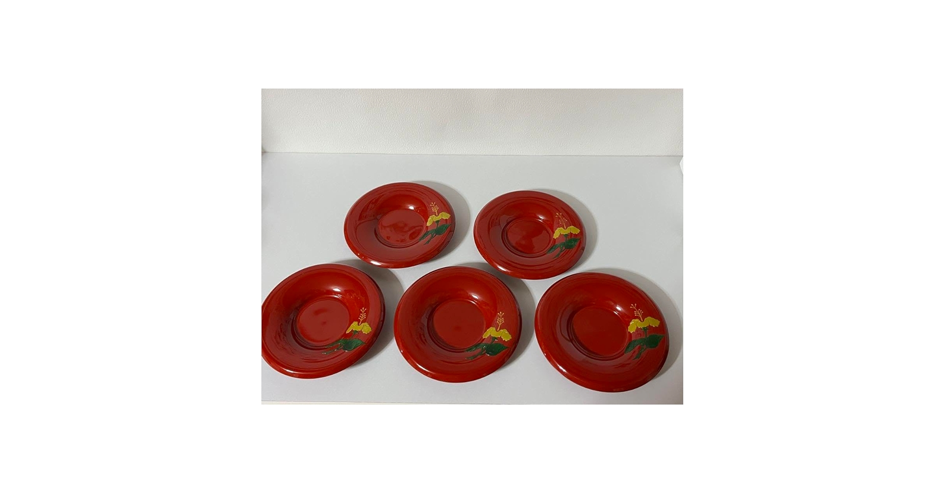 Amazon.co.jp: 琉球漆器 茶托 黄ハイビ 堆錦（ついきん